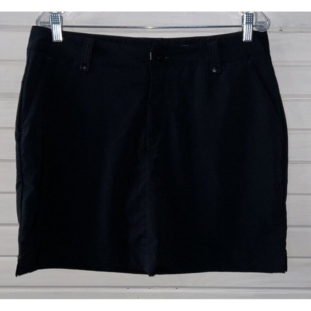 Under Armour Sz 10 Black Golf Tennis Athletic Skirt Skort Pockets Stretch EUC